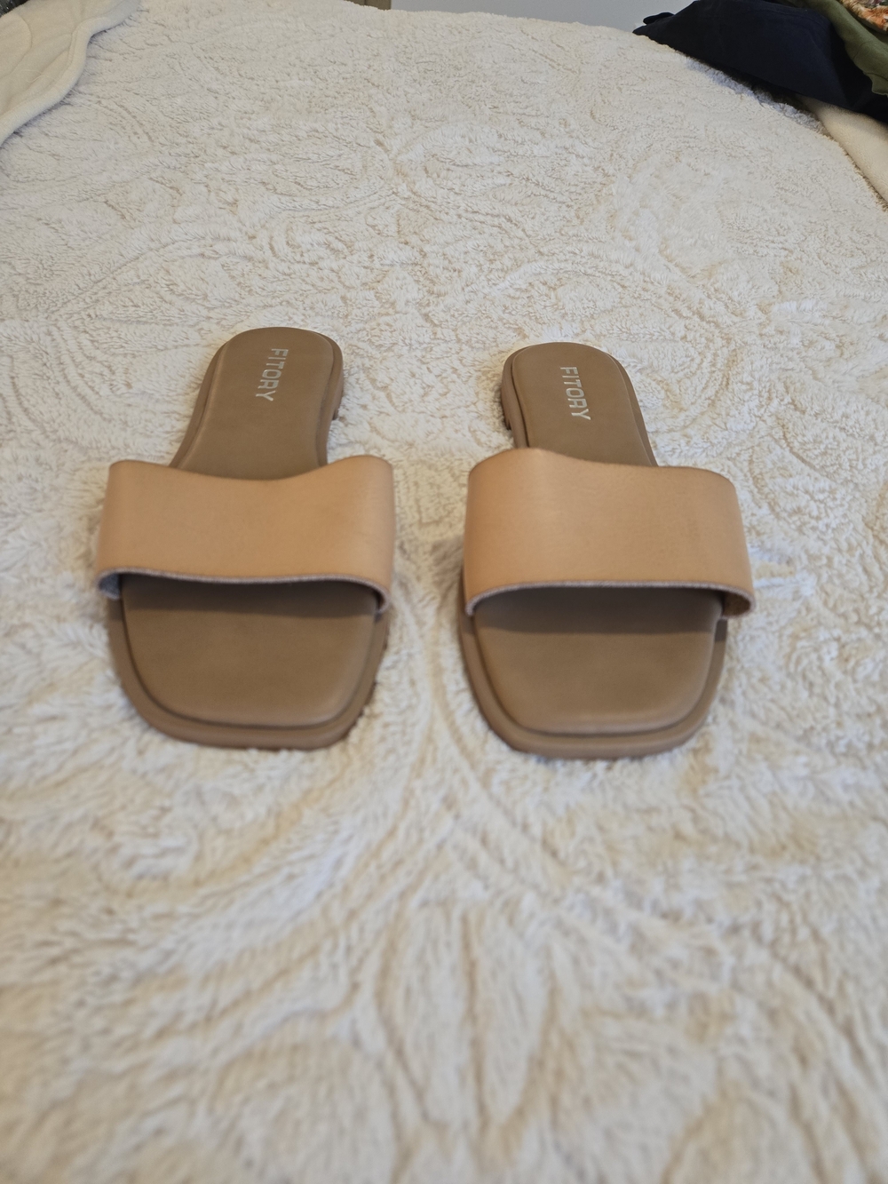 Tan Slide Sandals - Picture 3 of 5